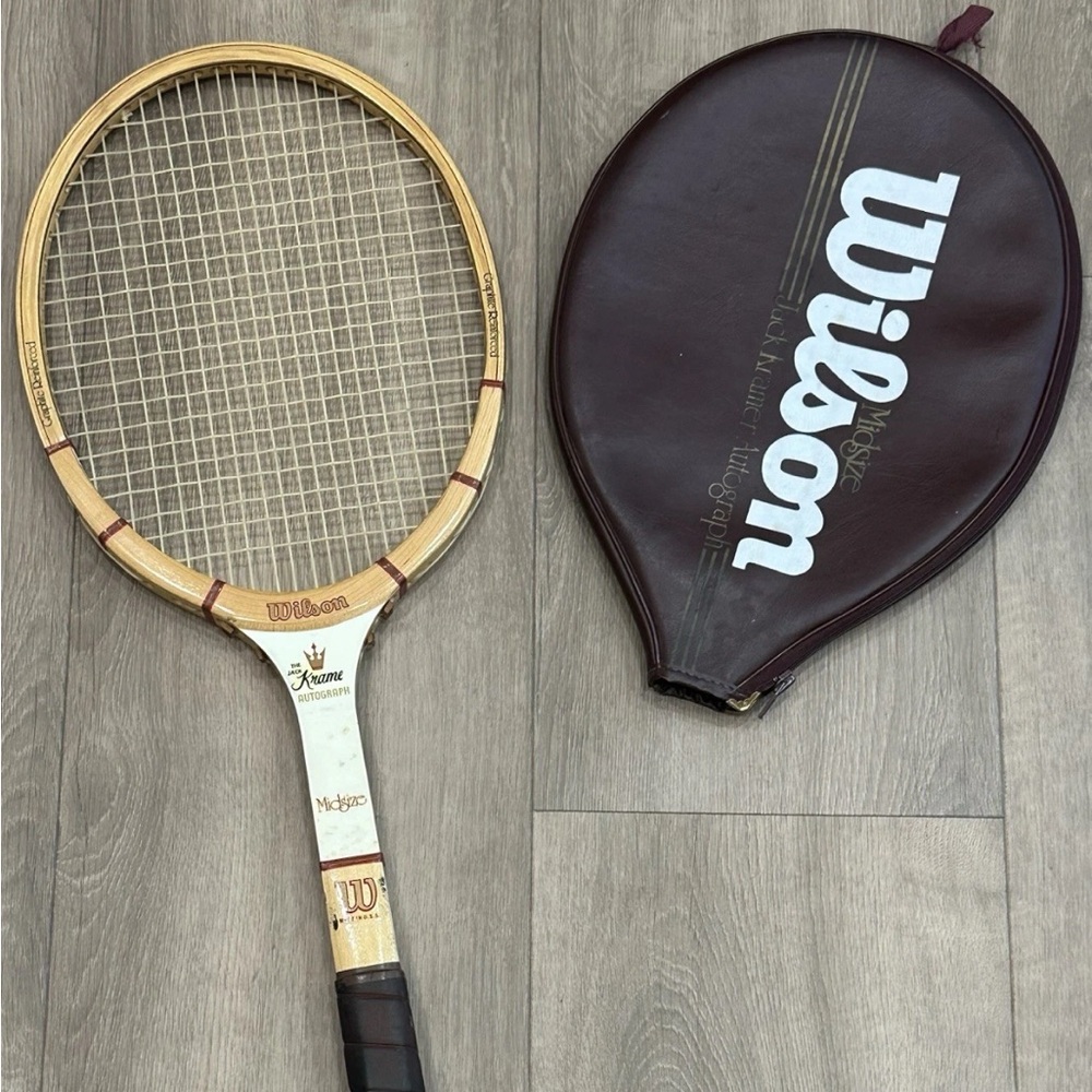 WILSON Jack Kramer Autograph Vintage Wood Tennis Racquet 4 1/2” Medium W Cover